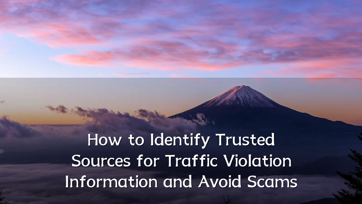 How to Identify Trusted Sources for Traffic Violation Information and Avoid Scams