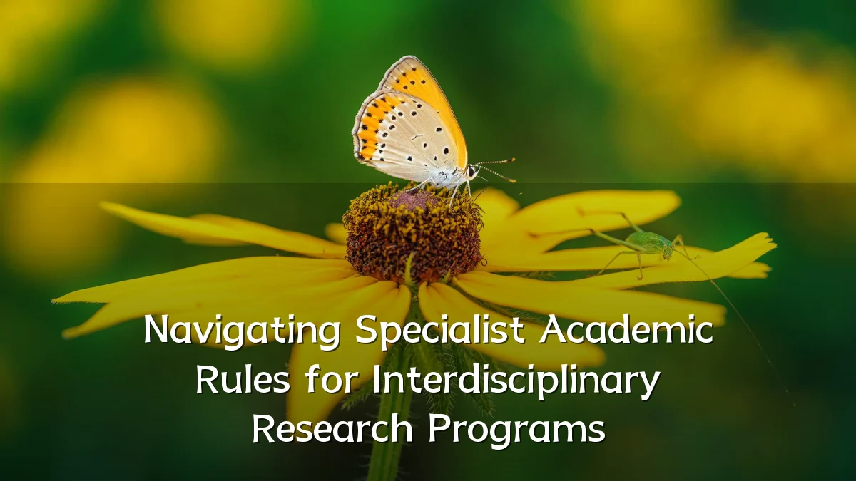 Navigating Specialist Academic Rules for Interdisciplinary Research Programs
