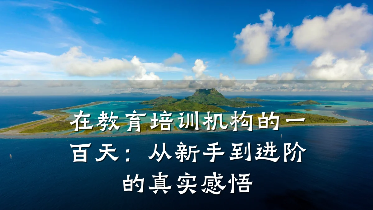 在教育培训机构的一百天：从新手到进阶的真实感悟